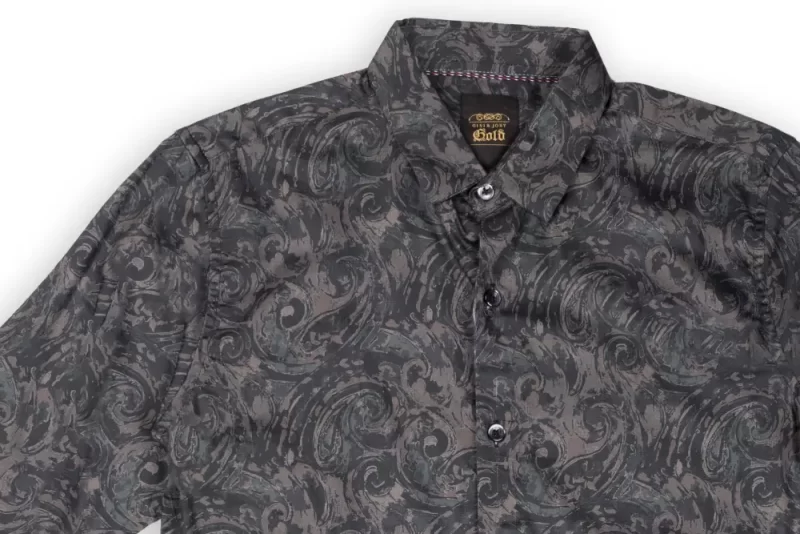 Gini And Jony Boys Grey Paisley Cotton Shirt Full Sleeves