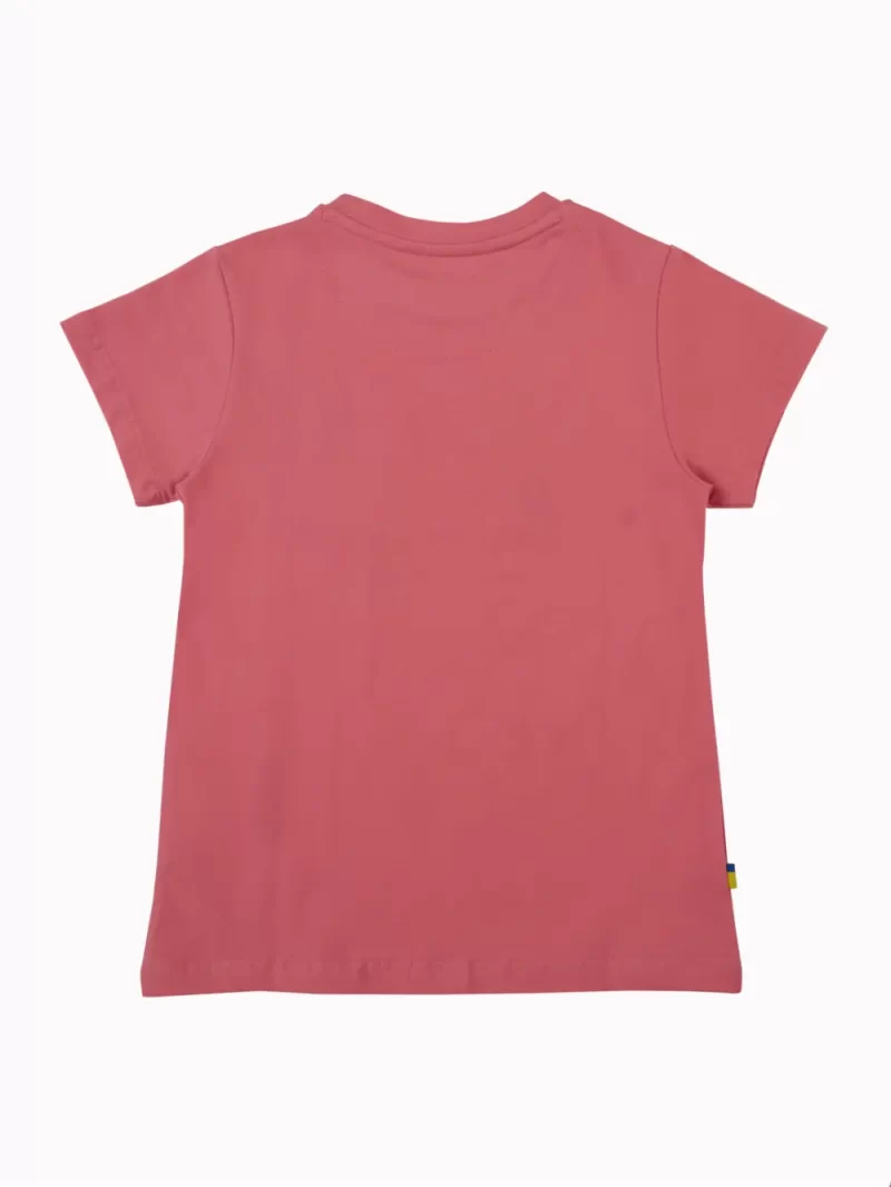 Gini And Jony Girls Pink Embroidery Cotton Knits Top Half Sleeves