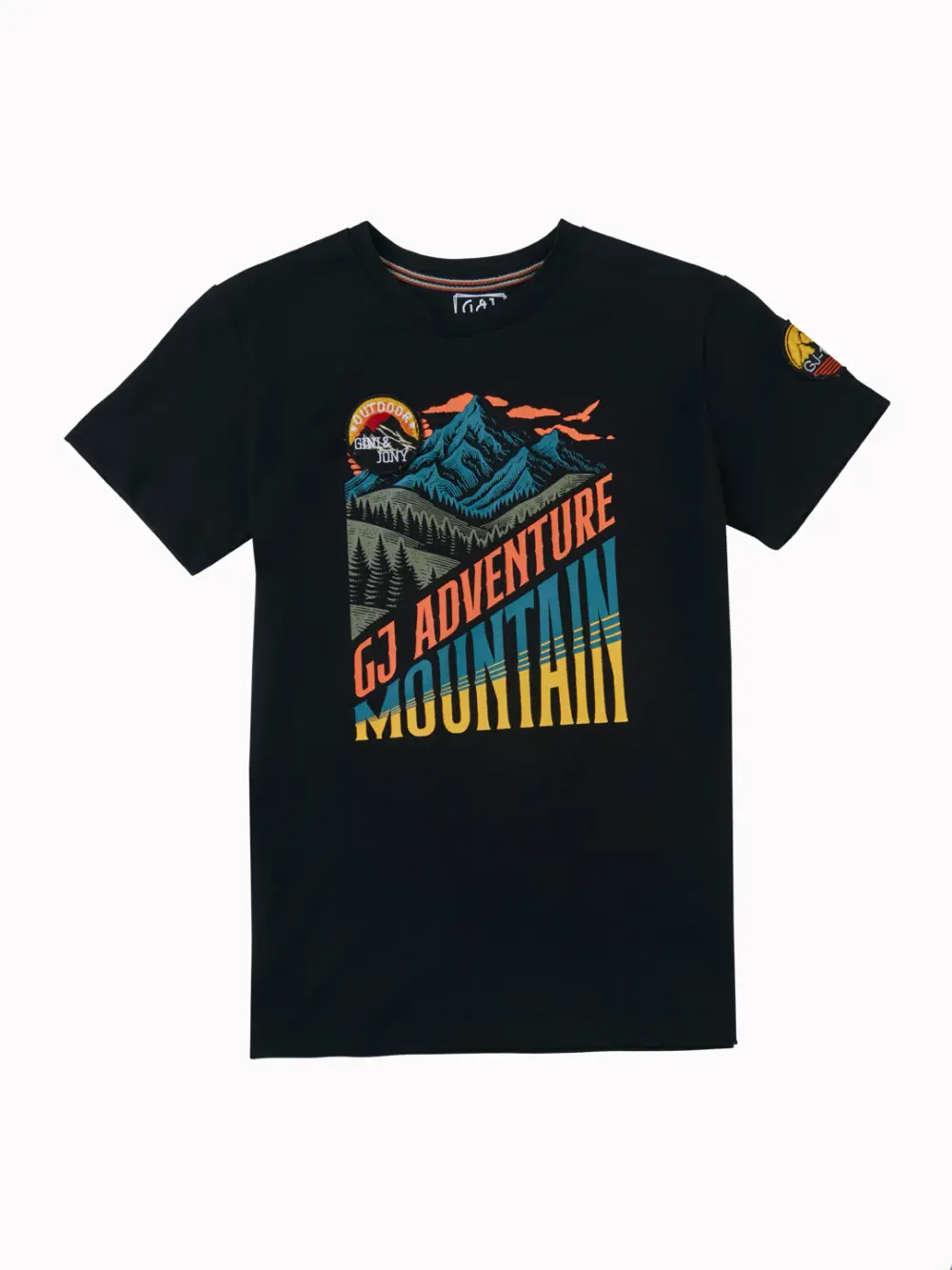 Gini And Jony Boys Black Graphic Print Cotton T-Shirt Half Sleeves