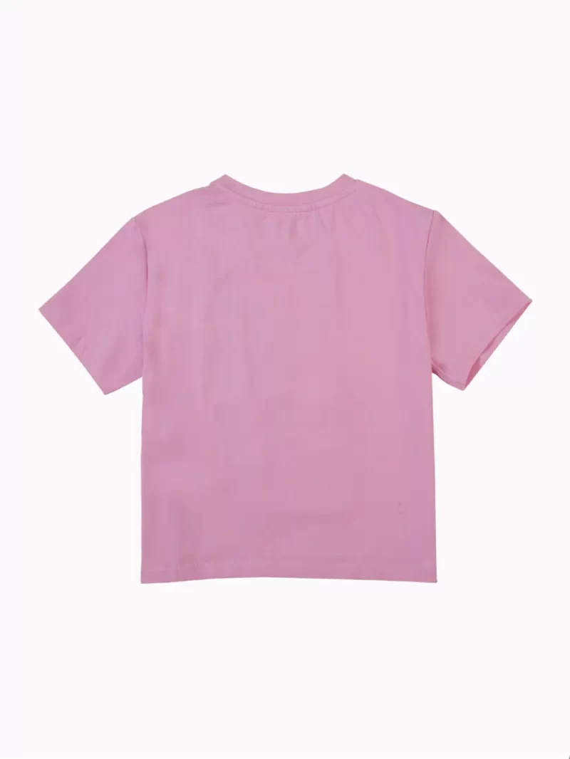 Gini And Jony Girls Baby Pink Typography Cotton Knits Top Half Sleeves