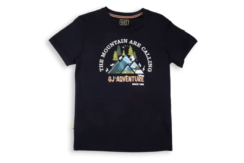 Gini And Jony Boys Navy Blue Graphic Print Cotton T-Shirt Half Sleeves