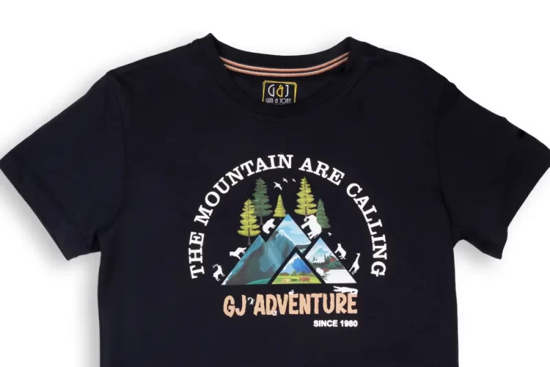 Gini And Jony Boys Navy Blue Graphic Print Cotton T-Shirt Half Sleeves