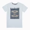 Gini And Jony Boys White Graphic Print Cotton T-Shirt Half Sleeves