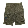 Gini And Jony Boys Olive Camouflage Cotton Bermuda Fixed Waist