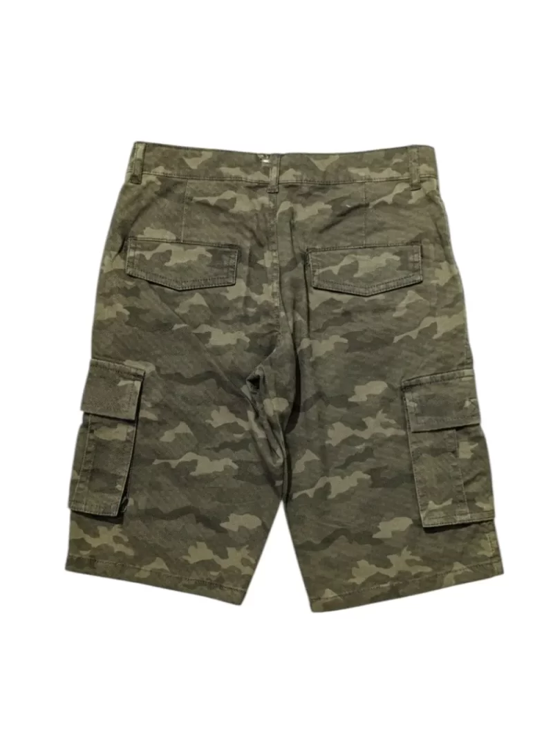 Gini And Jony Boys Olive Camouflage Cotton Bermuda Fixed Waist