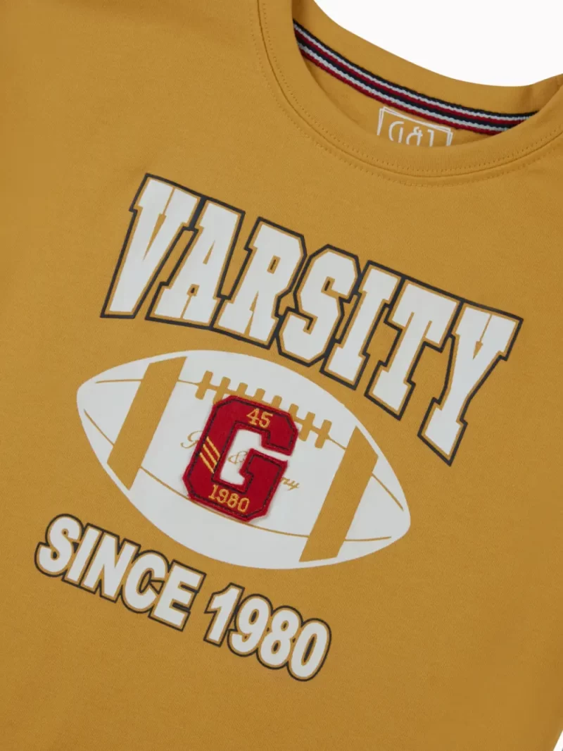 Gini And Jony Boys Yellow Graphic Print Cotton T-Shirt Half Sleeves