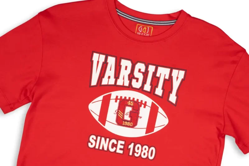 Gini And Jony Boys Red Graphic Print Cotton T-Shirt Half Sleeves