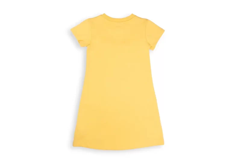 Gini And Jony Girls Yellow Applique Cotton Dress Half Sleeves
