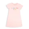 Gini And Jony Girls Pink Applique Cotton Dress Half Sleeves