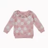 Gini And Jony Girls Pink Floral Cotton Sweat Shirt Full Sleeves