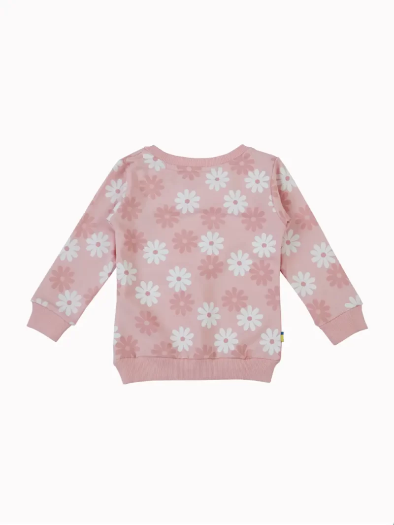 Gini And Jony Girls Pink Floral Cotton Sweat Shirt Full Sleeves