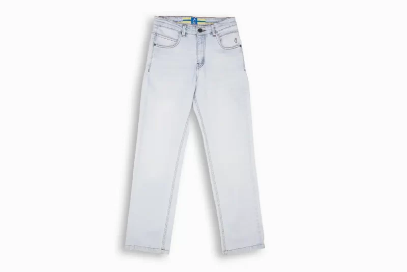 Gini And Jony Boys Light Blue Washed Denim Jeans Fixed Waist