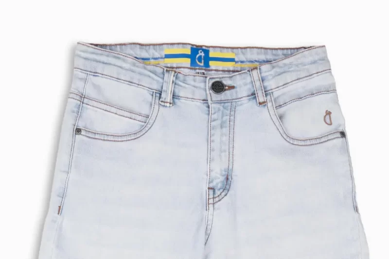 Gini And Jony Boys Light Blue Washed Denim Jeans Fixed Waist