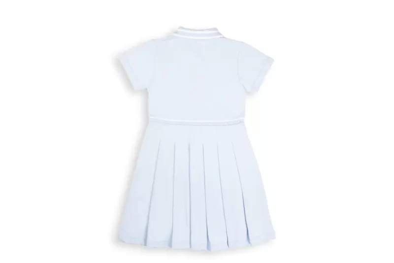 Gini And Jony Girls Blue Solid Cotton Dress Half Sleeves