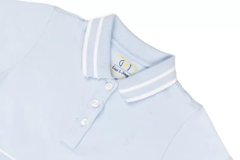 Gini And Jony Girls Blue Solid Cotton Dress Half Sleeves