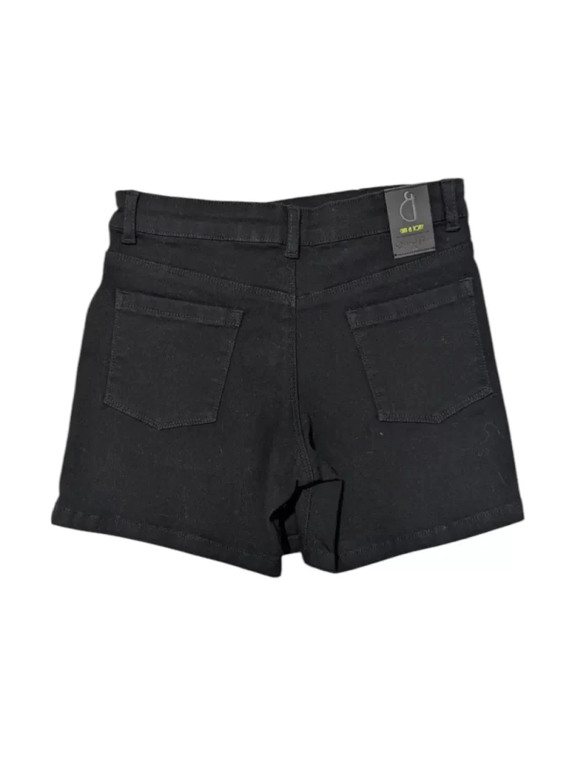 Gini And Jony Girls Black Solid Denim Skorts Fixed Waist