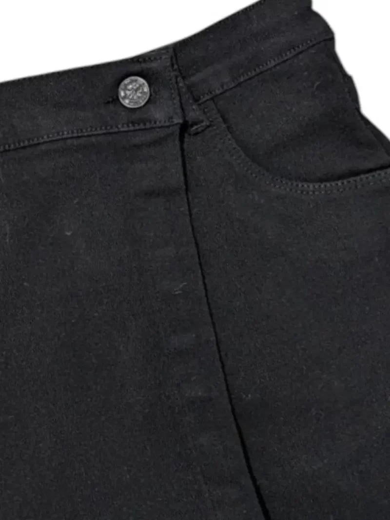 Gini And Jony Girls Black Solid Denim Skorts Fixed Waist