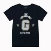 Gini And Jony Boys Navy Blue Graphic Cotton T-Shirt Half Sleeves