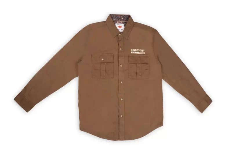 Gini And Jony Boys Khaki Solid Cotton Shirt Full Sleeves