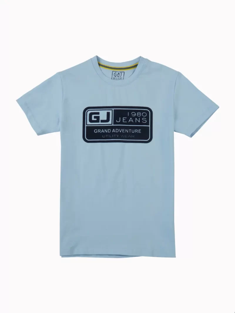 Gini And Jony Boys Blue Graphic Print Cotton T-Shirt Half Sleeves