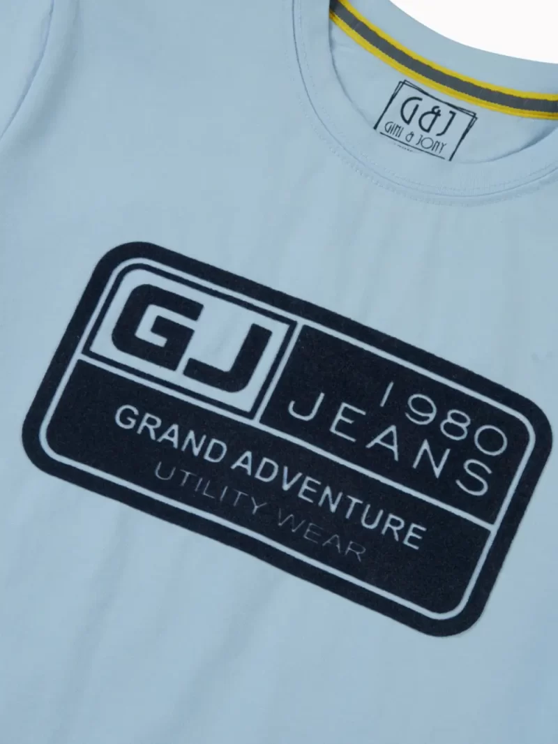 Gini And Jony Boys Blue Graphic Print Cotton T-Shirt Half Sleeves