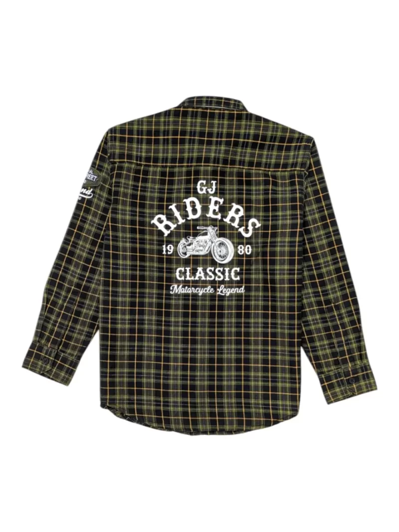 Gini And Jony Boys Olive Checks Cotton Shirt Full Sleeves