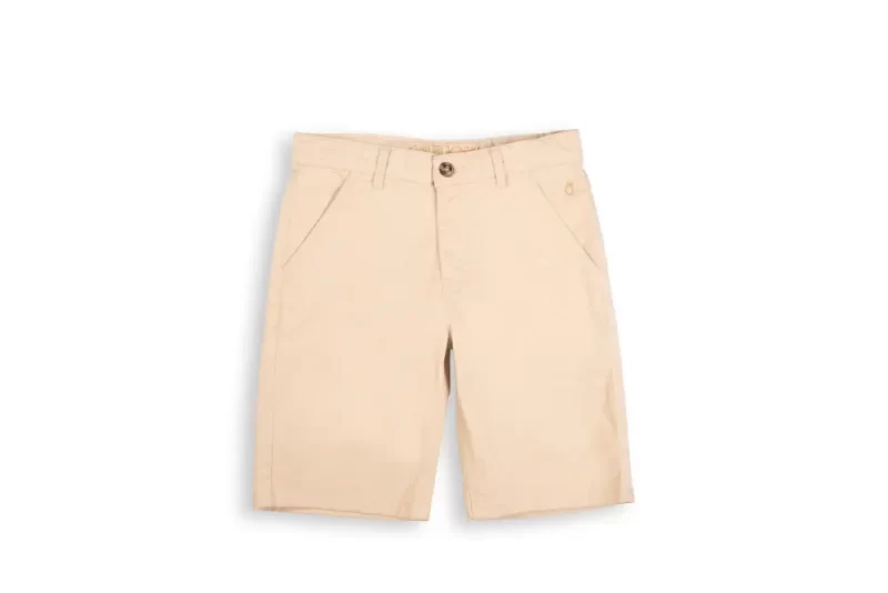 Gini And Jony Boys Beige Solid Cotton Bermuda Fixed Waist