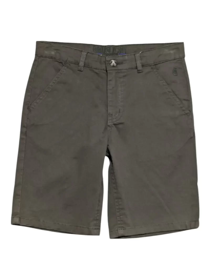 Gini And Jony Boys Olive Solid Cotton Bermuda Fixed Waist