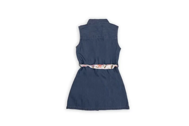 Gini And Jony Girls Blue Applique Denim Denim Dress Sleeveless
