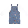 Gini And Jony Girls Blue Embroidery Denim Dungaree Full Sleeves