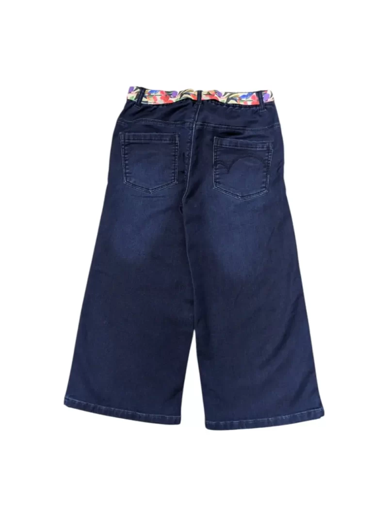Gini And Jony Girls Dark Blue Washed Denim Culottes Elasticated