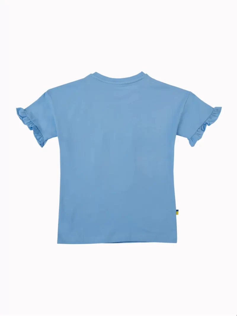 Gini And Jony Girls Blue Graphic Print Cotton Knits Top Half Sleeves