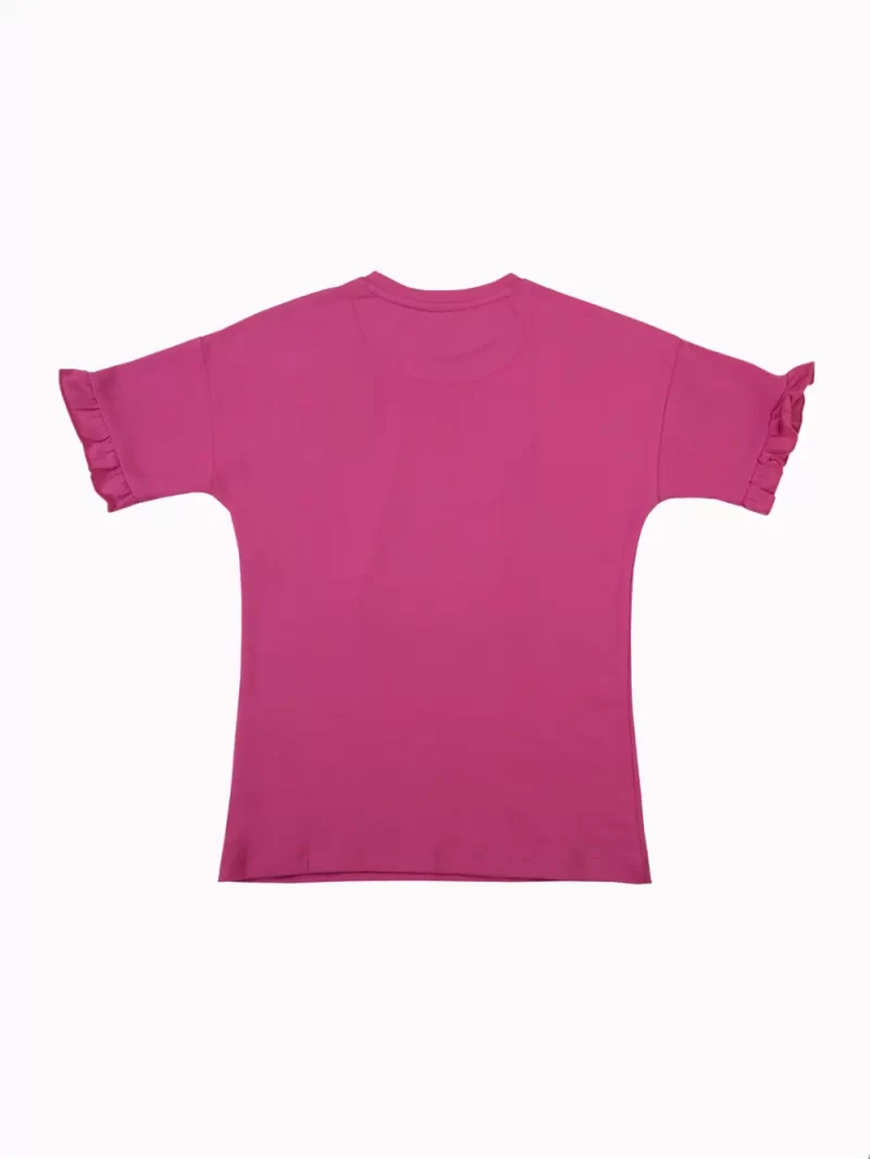 Gini And Jony Girls Pink Graphic Print Cotton Knits Top Half Sleeves