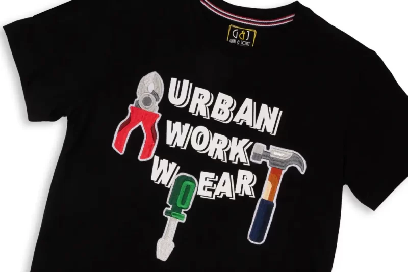 Gini And Jony Boys Black Graphic Print Cotton T-Shirt Half Sleeves