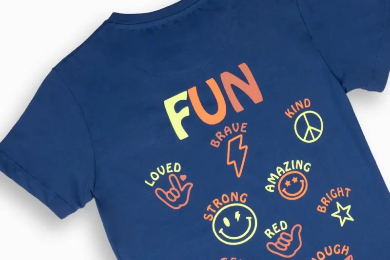 Gini And Jony Boys Blue Graphic Cotton T-Shirt Half Sleeves