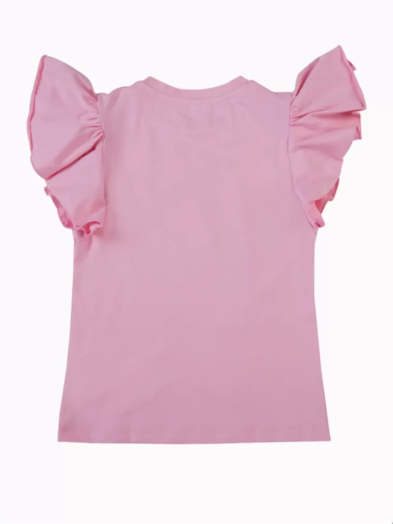 Gini And Jony Girls Pink Graphic Print Cotton Knits Top Half Sleeves
