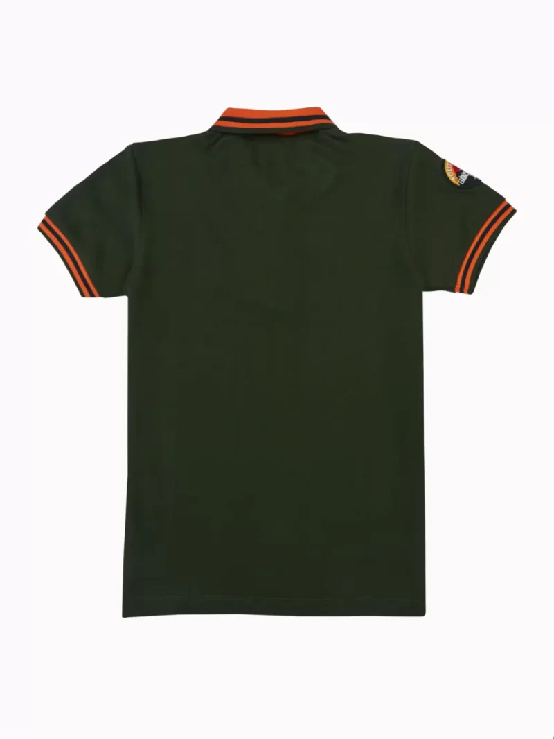 Gini And Jony Boys Olive Patch Cotton Polo T-Shirt Half Sleeves