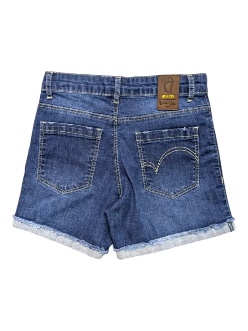 Gini And Jony Girls Blue Washed Denim Shorts Fixed Waist