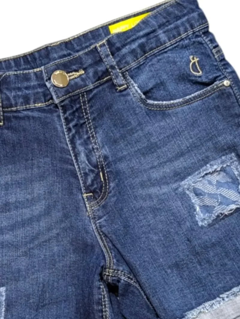 Gini And Jony Girls Blue Washed Denim Shorts Fixed Waist