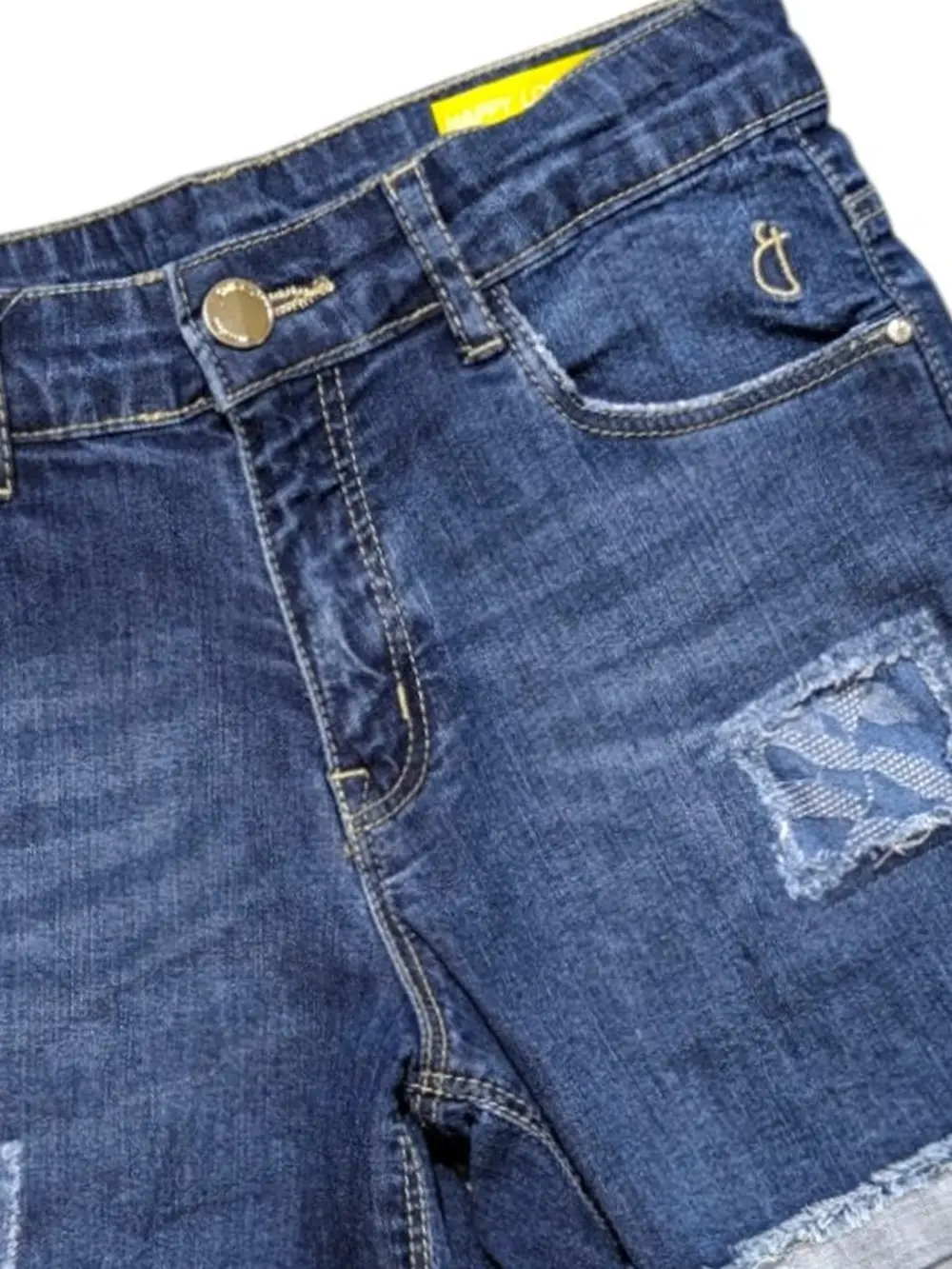 Gini And Jony Girls Blue Washed Denim Shorts Fixed Waist