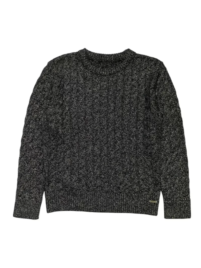 Gini And Jony Girls Black Solid Acrylic Sweater Full Sleeves