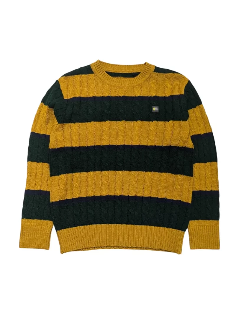 Gini And Jony Boys Yellow Cable Knit Acrylic Sweater Full Sleeves