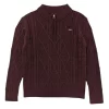 Gini And Jony Boys Burgundy Cable Knit Acrylic Sweater Full Sleeves