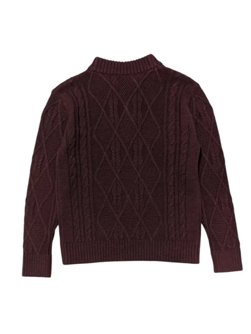 Gini And Jony Boys Burgundy Cable Knit Acrylic Sweater Full Sleeves