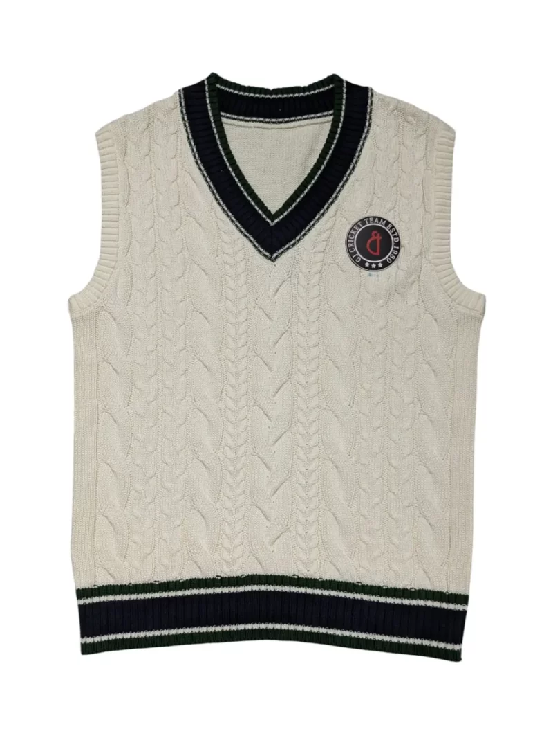 Gini And Jony Boys Off White Cable Knit Acrylic Sweater Sleeveless