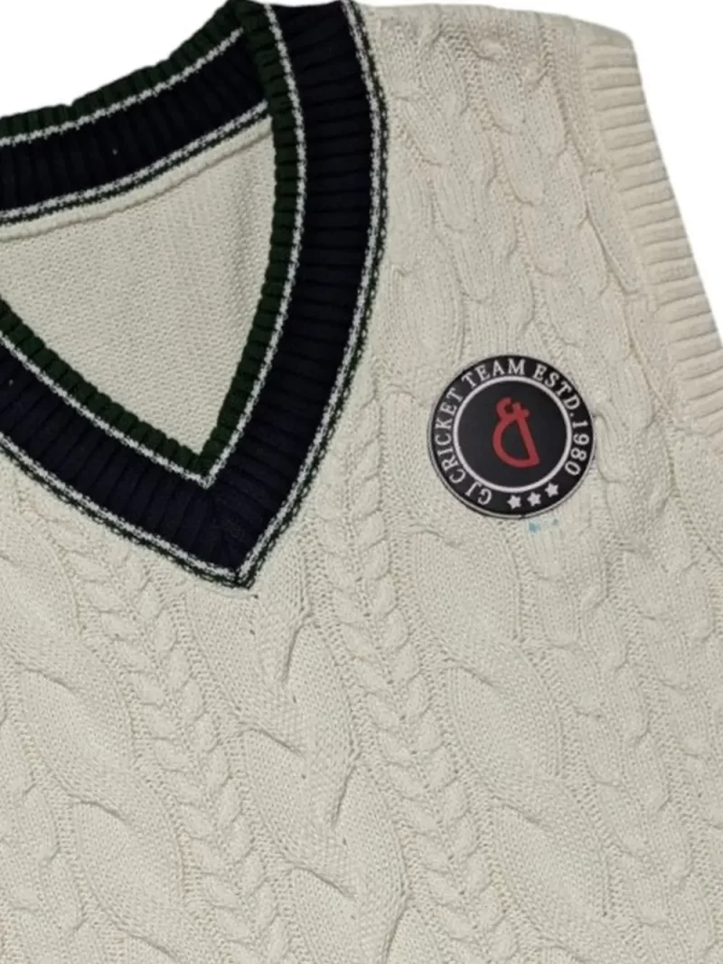 Gini And Jony Boys Off White Cable Knit Acrylic Sweater Sleeveless