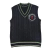 Gini And Jony Boys Navy Blue Solid Acrylic Sweater Sleeveless