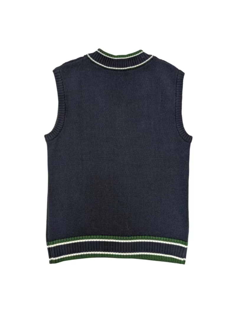 Gini And Jony Boys Navy Blue Solid Acrylic Sweater Sleeveless