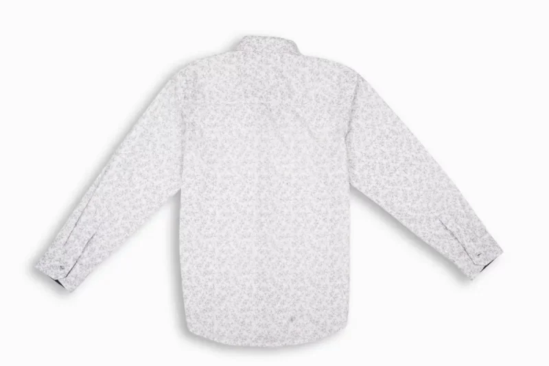 Gini And Jony Boys White Floral Cotton Shirt Full Sleeves