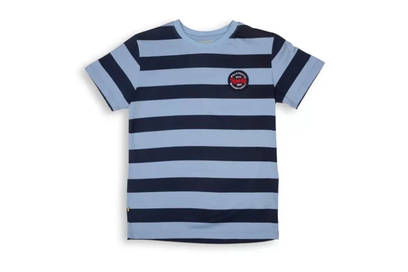 Gini And Jony Boys Blue Stripes Cotton T-Shirt Half Sleeves